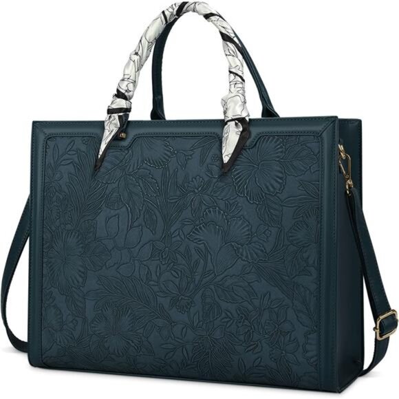 Laptop Bag for Women 15.6 Inch Laptop Tote Bag Waterproof Leather Computer Tote
